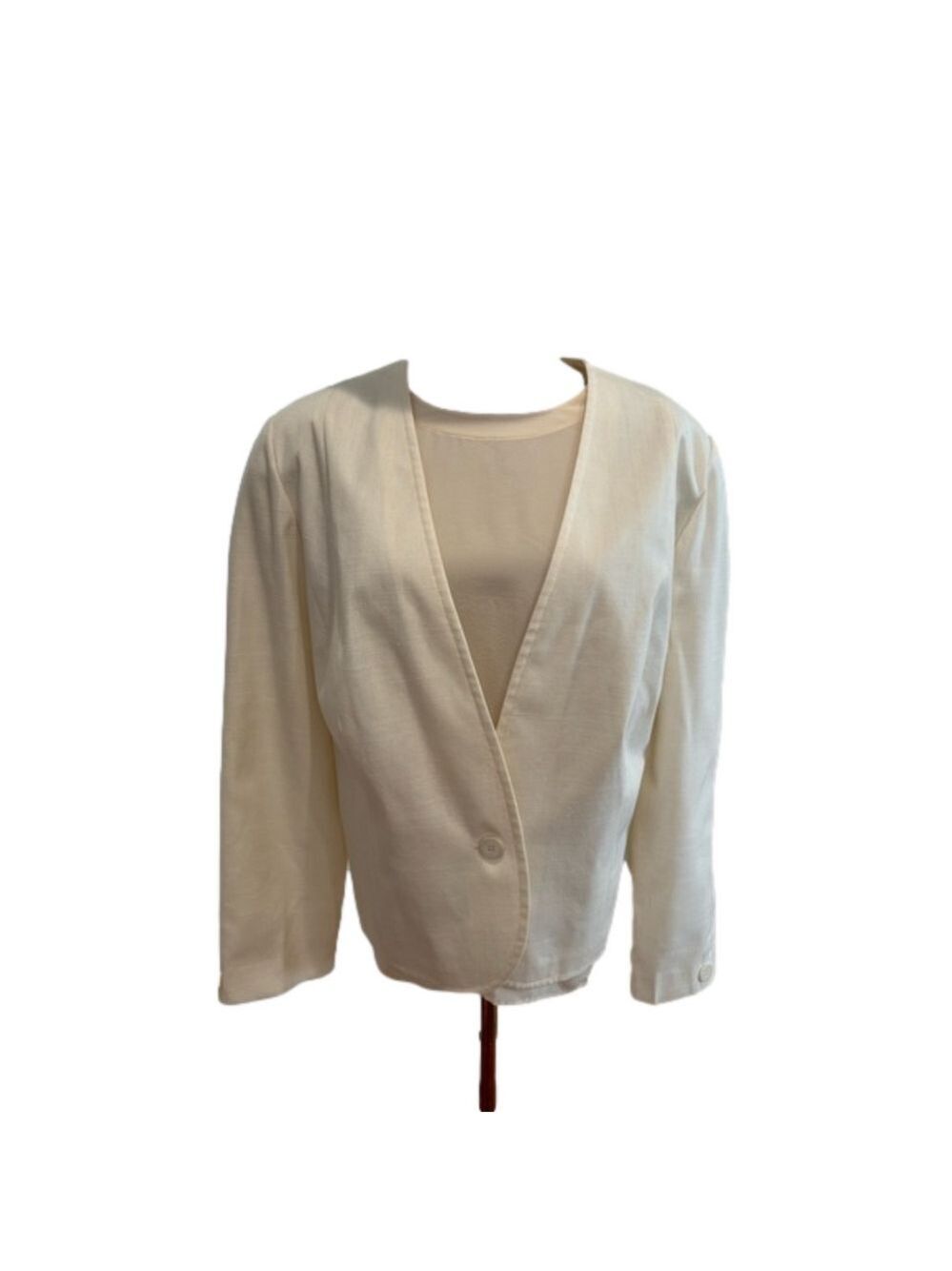 NWOT 80s PENDLETON SILK BLEND COLLARLESS OVERSIZED CROPPED BLAZER LUXURY 20W